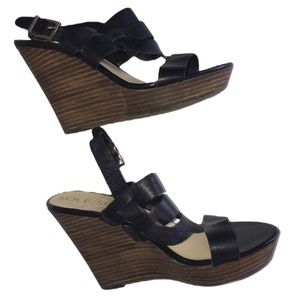 Sole Society Black So Jenny Strappy Leather Sandal
